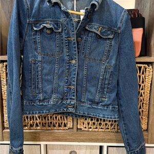 Free People Denim Jacket Medium Blue Wash Paisley Lined M